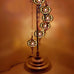 Lámpara de pie plateada de estilo turco marroquí de 9 bolas, cristal grande SLG1