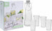 Trinkgläser Flaschenset Clip Top 4 Glasbecher Stapelkaraffe Geschenkbox