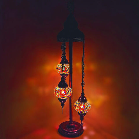 Lámpara de pie de estilo turco marroquí de 3 bolas OR1