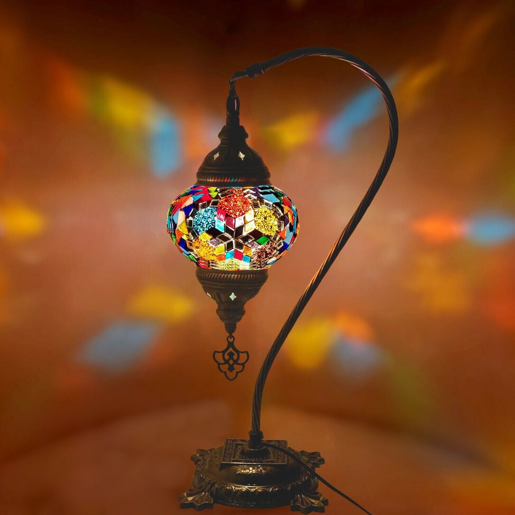 Türkisches Mosaik marokkanische Lampe Licht Tiffany Stil Glas Schreibtisch Tisch CE-geprüft