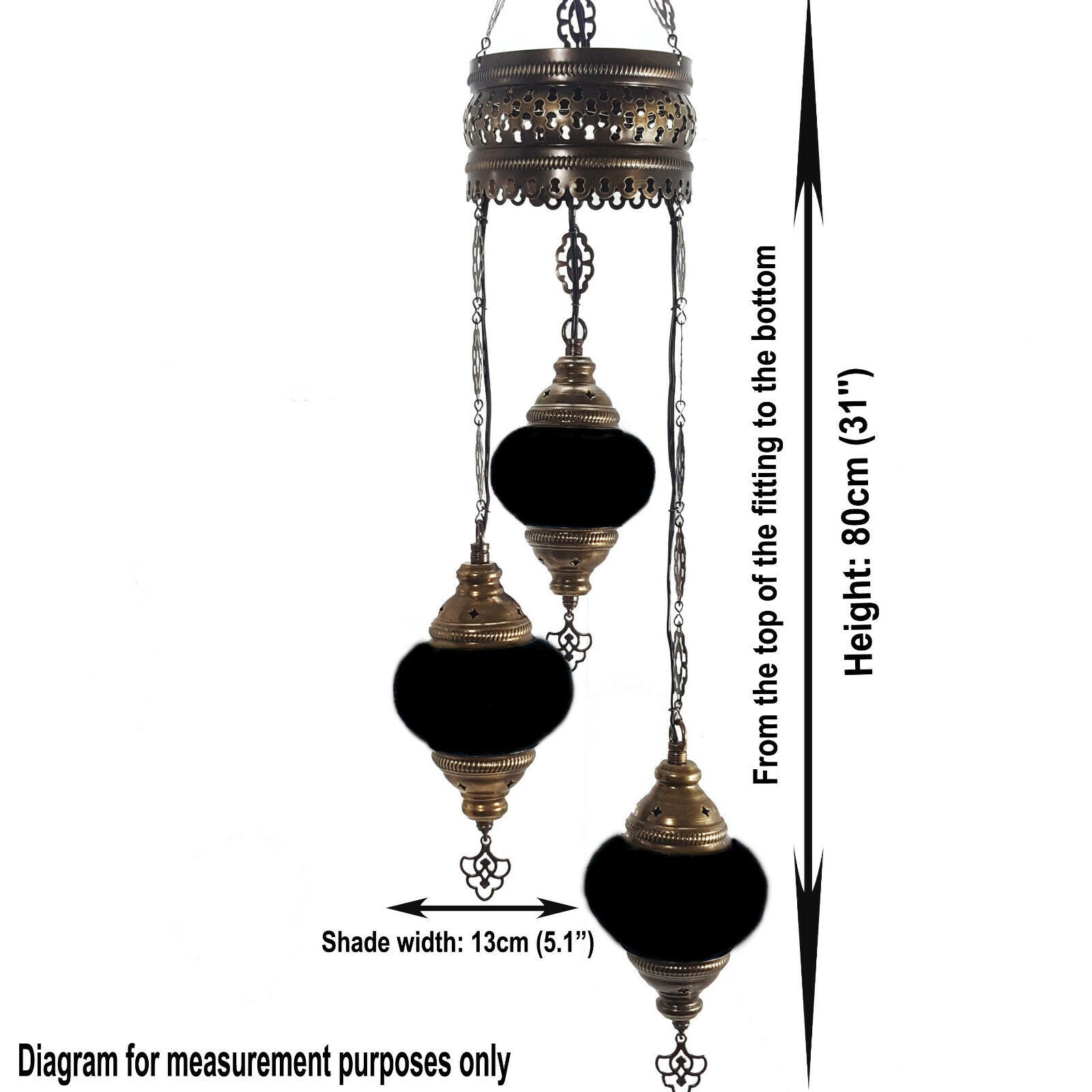 3 Ball Moroccan Turkish Style Chandelier MC25 – World Home Living