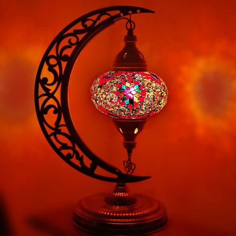 Lámpara de mesa estilo luna turca marroquí