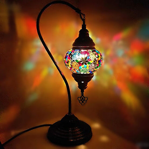 Turkish Mosaic Moroccan Lamp Light Tiffany Style Glass Desk Table CE Tested