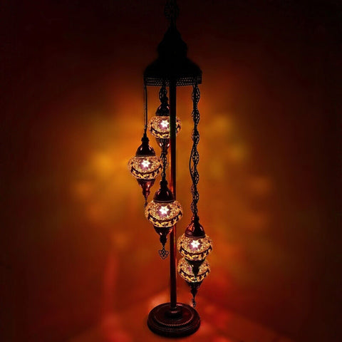 Stehlampe im marokkanischen türkischen Stil mit 5 Kugeln GLA13G5