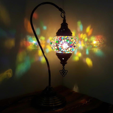 Turkish Mosaic Moroccan Lamp Light Tiffany Style Glass Desk Table CE Tested