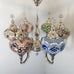 6 Ball Moroccan Turkish Style Silver Chandelier Large Glass MX